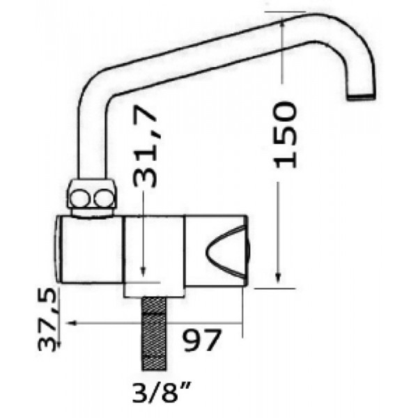 Slide series swivel valve, low cold water - N°2 - comptoirnautique.com