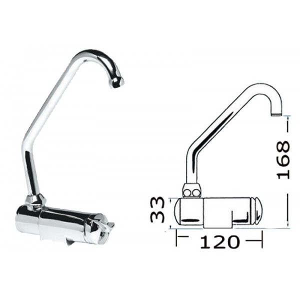 Rubinetto girevole alto serie Star per acqua fredda/calda - N°1 - comptoirnautique.com