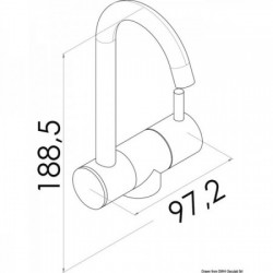 Slim hot/cold water mixer