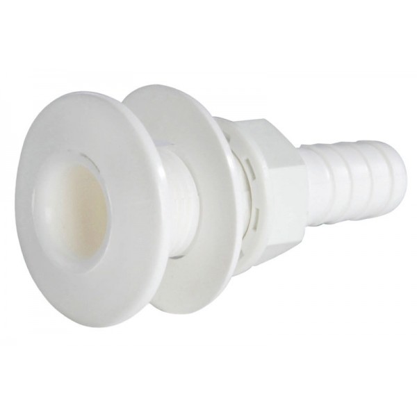 Passe-guscio in plastica bianca con raccordo da 1/2" - N°1 - comptoirnautique.com
