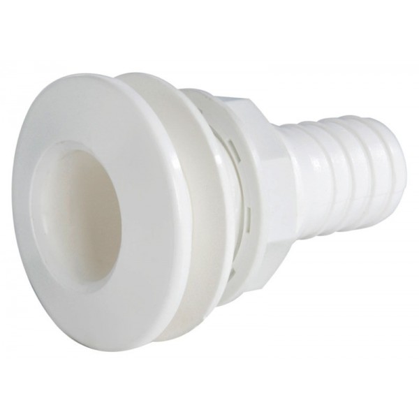 Passe-guscio in plastica bianca con raccordo da 1/2" - N°2 - comptoirnautique.com