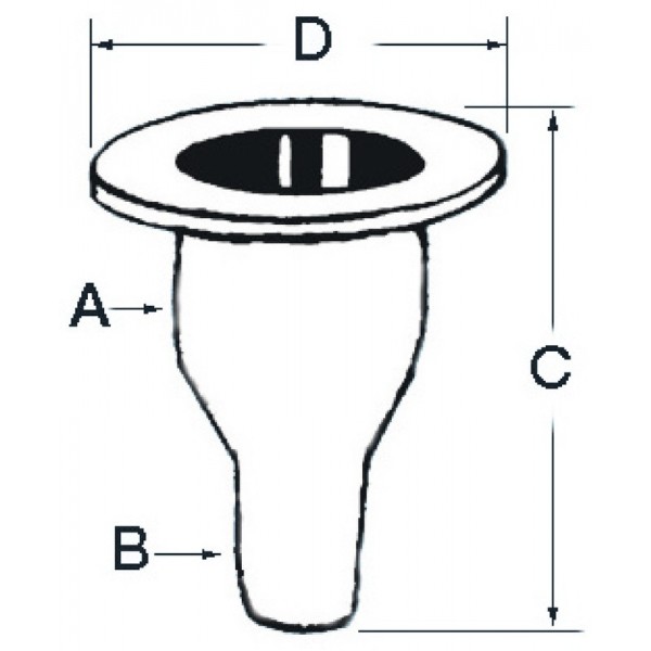 Passe-guscio in plastica bianca con raccordo da 1/2" - N°3 - comptoirnautique.com