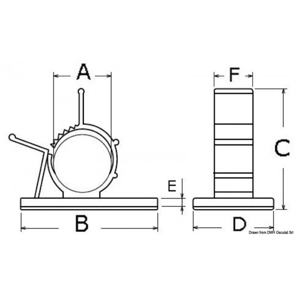Selbstklebende Zugentlastungsschelle Ø 16/20,1 mm - N°2 - comptoirnautique.com
