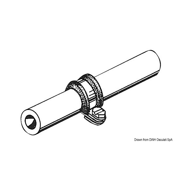 Braçadeira de aço inoxidável com borracha de 12 mm - N°1 - comptoirnautique.com