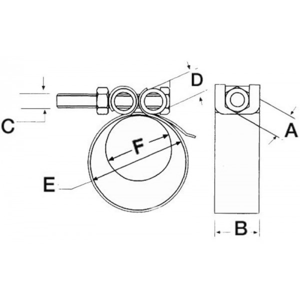 Morsetto per impieghi gravosi in AISI 316 da 82/89 mm - N°2 - comptoirnautique.com