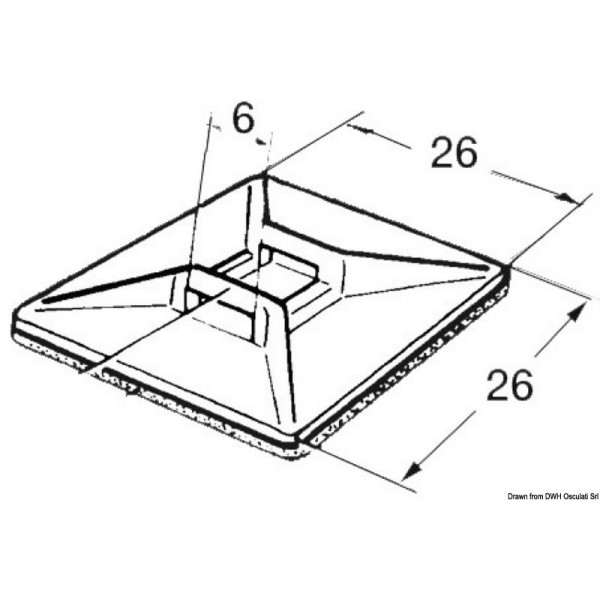 Self-adhesive nylon base for clamps - N°1 - comptoirnautique.com