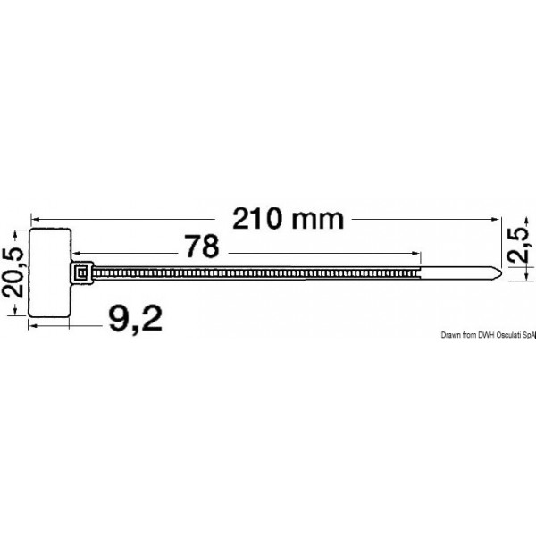 Collarín de nylon con inserto 2,5 mm x 110 mm - N°2 - comptoirnautique.com