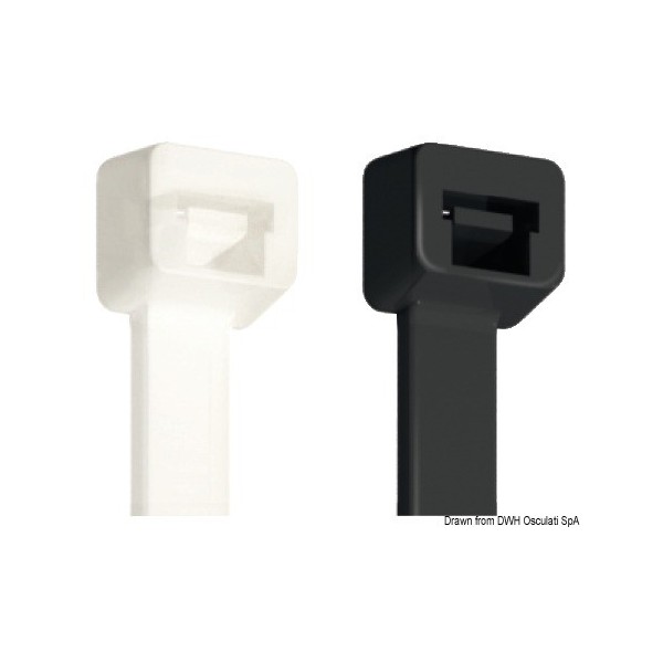 Collare in nylon nero 3,5 x 140 mm - N°1 - comptoirnautique.com