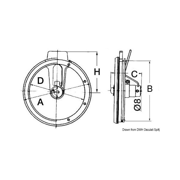 Drehbares Bullauge EIWA 24 V Durchgang 300 mm - N°2 - comptoirnautique.com 