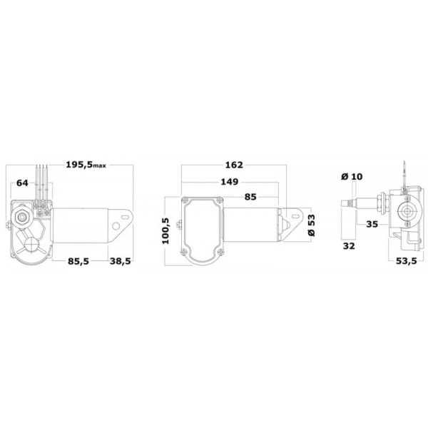 Motor for arms and brushes 12 V 20 W - N°2 - comptoirnautique.com 