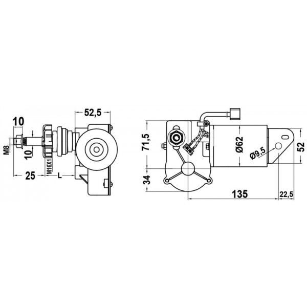 Moteur pour bras et brosses 12 V 30 W  - N°3 - comptoirnautique.com 