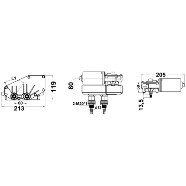 Moteur pour bras et brosses 12 V 70 W - N°2 - comptoirnautique.com