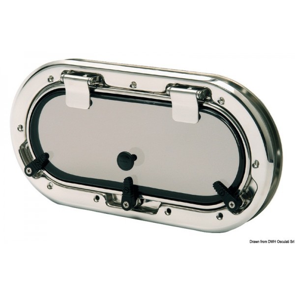 AISI316 BOMAR Oblò ovale Flagship 400 x 200 mm - N°1 - comptoirnautique.com