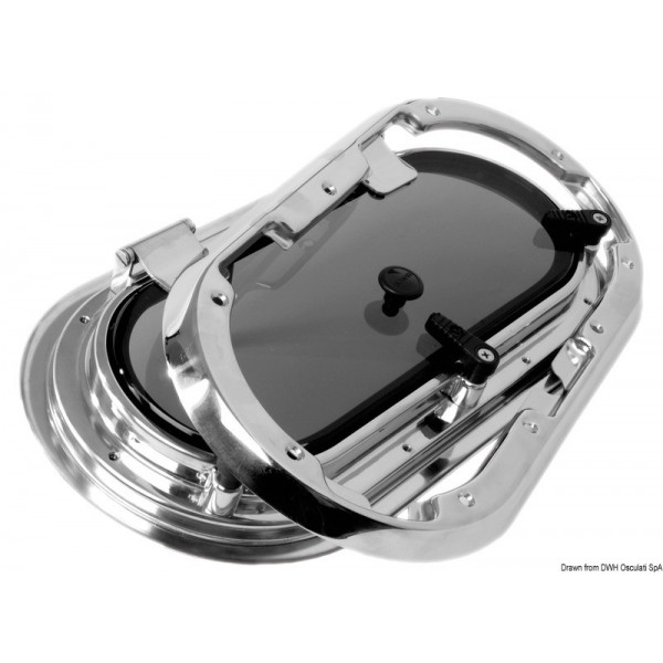Oblò ovale AISI316 BOMAR Flagship 438 x 210 mm - N°1 - comptoirnautique.com