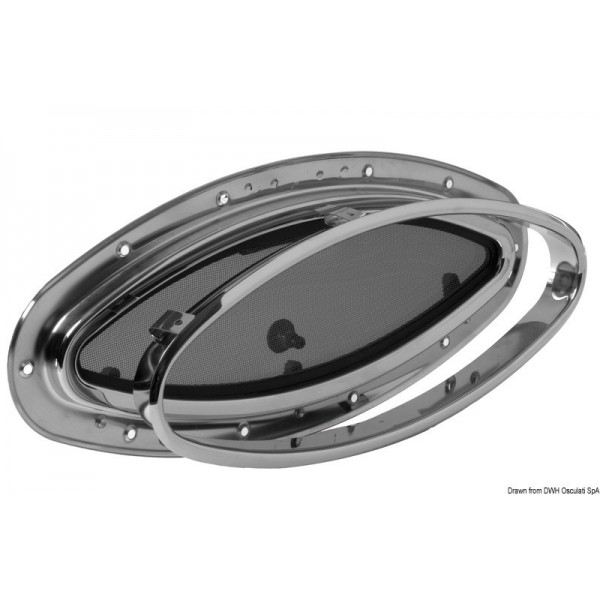 Cannocchiale ellittico AISI316 SCM 510 x 250 mm - N°1 - comptoirnautique.com