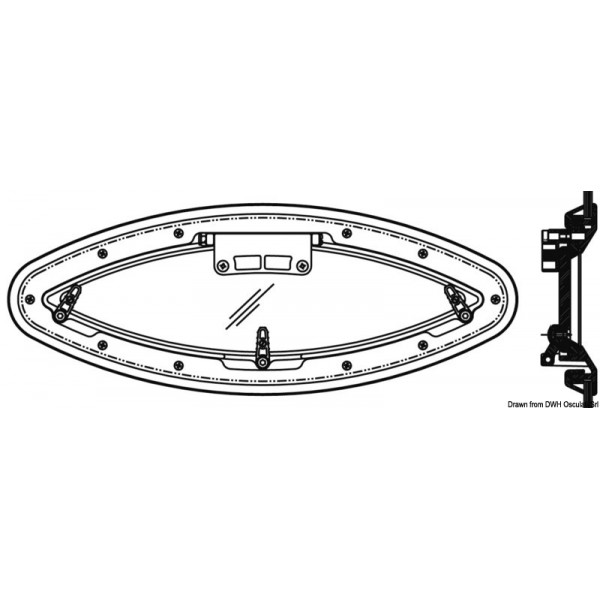 BOMAR Oblò ovale Flagship 160 x 425 mm - N°2 - comptoirnautique.com