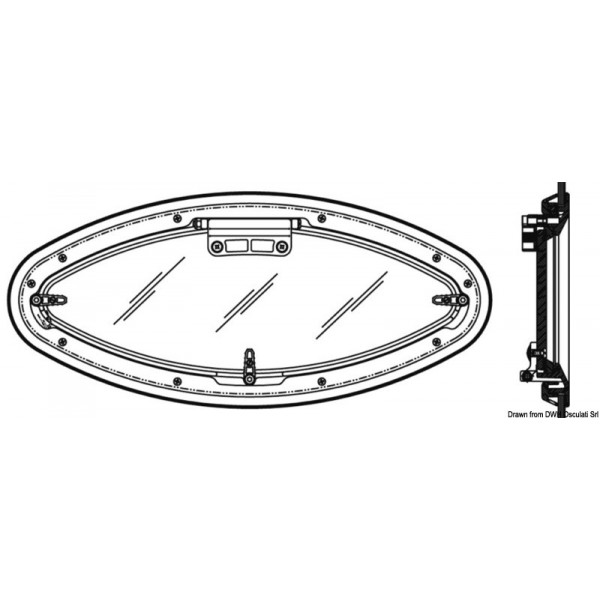 BOMAR Finestra ovale BOMAR 209 x 468 mm - N°2 - comptoirnautique.com