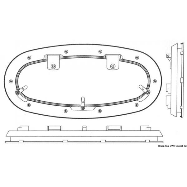BOMAR Porta ovale Flagship 418 x 200 mm - N°2 - comptoirnautique.com