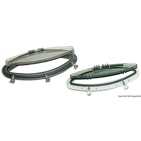 Cannocchiale ellittico bianco BOMAR 203 x 470 mm - N°1 - comptoirnautique.com
