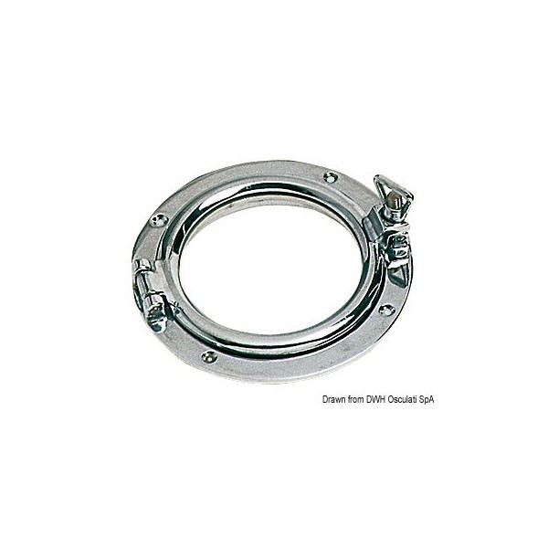 Round porthole chrome-plated brass 150 mm - N°1 - comptoirnautique.com