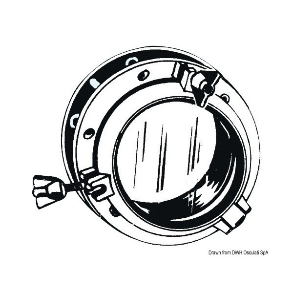 Finestra circolare in nylon bianco 220 mm - N°1 - comptoirnautique.com