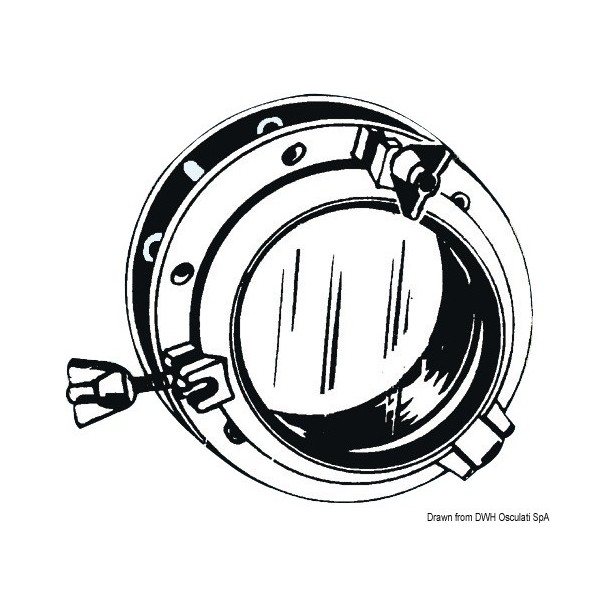 Black nylon circular porthole 220 mm - N°1 - comptoirnautique.com 
