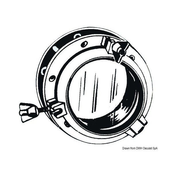 Black nylon circular porthole 220 mm - N°1 - comptoirnautique.com