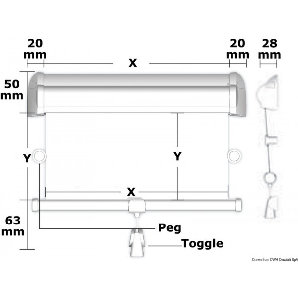 Cortina de enrolar Oceanair Hatch Shade 556 x 600 W - N°2 - comptoirnautique.com