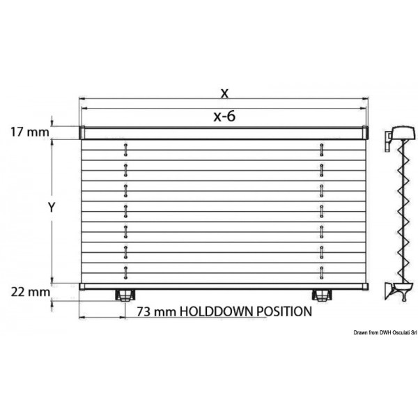 OCEANAIR Skysol Motion pleated curtain 350 x 400 mm - N°3 - comptoirnautique.com 