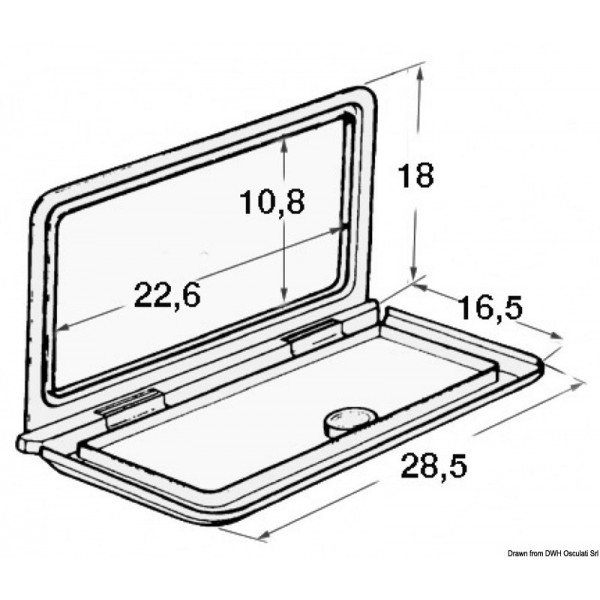 Cassetta per alimenti-tutti 285 x 180 x 260 mm senza serratura  - N°2 - comptoirnautique.com