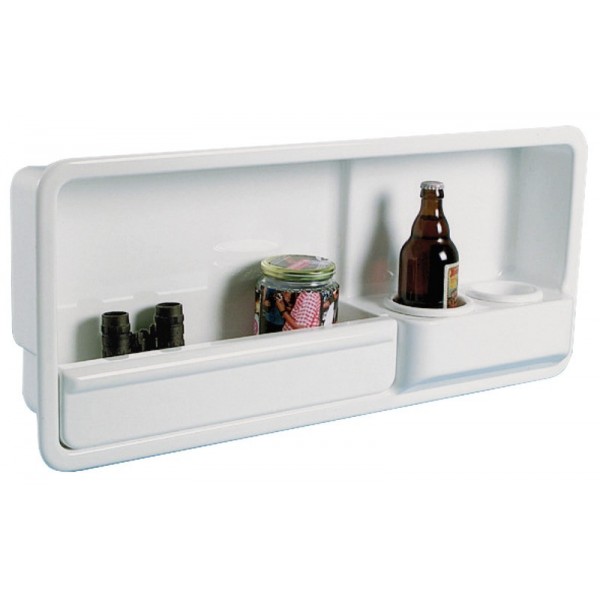 Nicchia laterale 2 porte-vetro ABS bianco sinistro  - N°1 - comptoirnautique.com