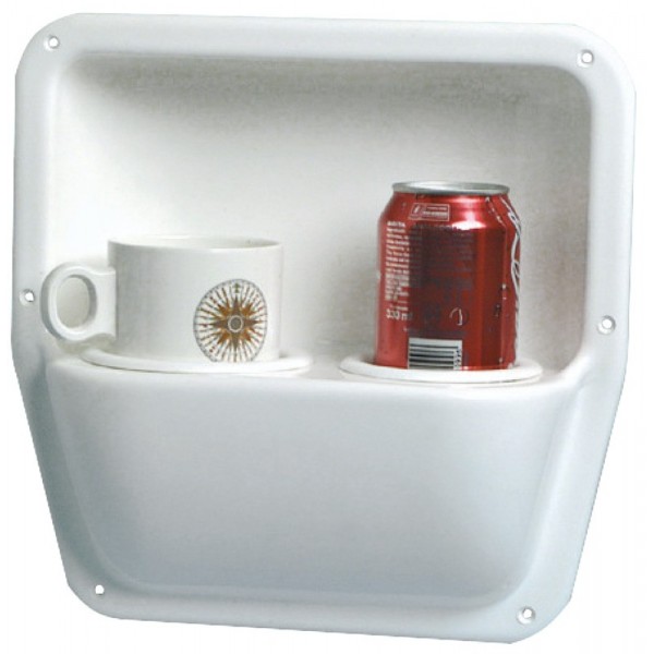 Tasca laterale in vetro ABS bianco lucido 290 x 290 mm - N°1 - comptoirnautique.com