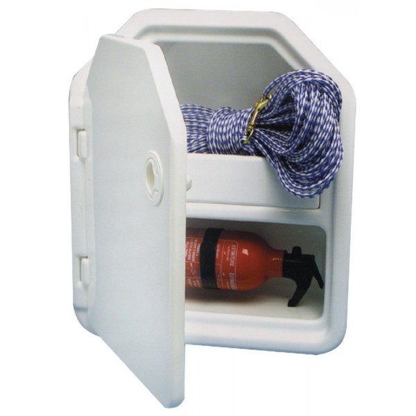 Double fire extinguisher box ABS white - N°1 - comptoirnautique.com 