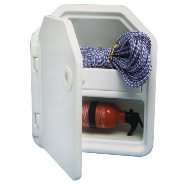 Double fire extinguisher box ABS white - N°1 - comptoirnautique.com