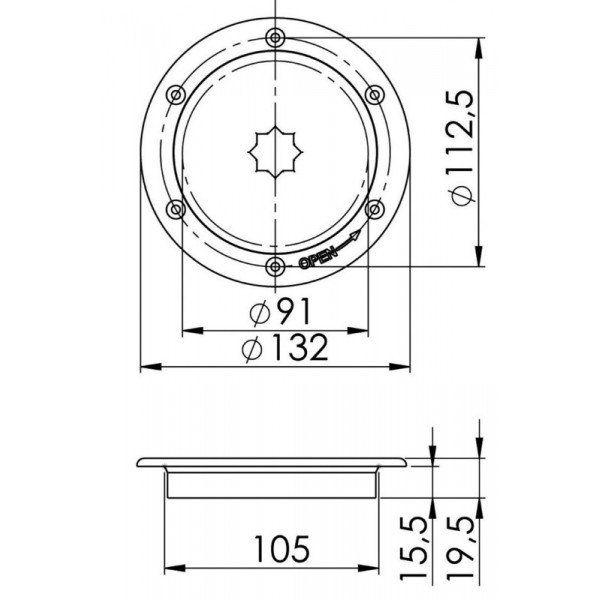 Portello d'ispezione AISI 316 passaggio 91 mm - N°4 - comptoirnautique.com
