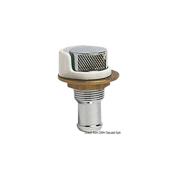 Sfiato in ottone cromato anti-spruzzi di carburante  - N°1 - comptoirnautique.com