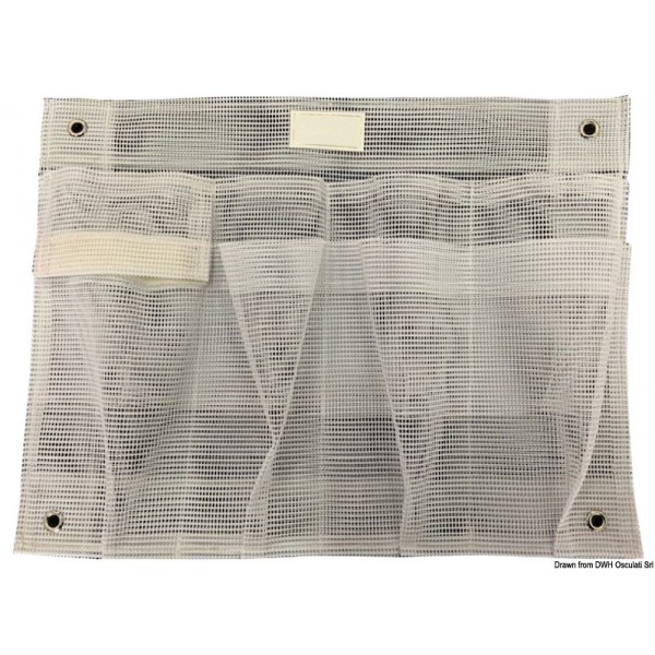Tote pocket-tutto in voile bianco 390 x 300 mm con scomparti - N°1 - comptoirnautique.com