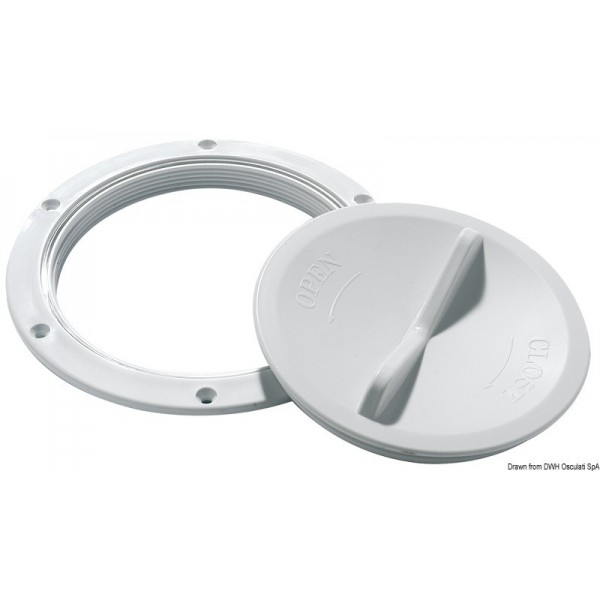 Easy-open white inspection plug 127 mm - N°1 - comptoirnautique.com