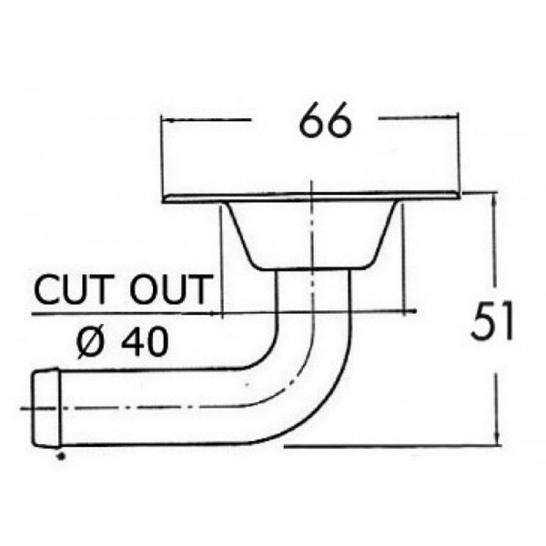 Sfiato a filo testa in acciaio inox 66 mm - N°3 - comptoirnautique.com