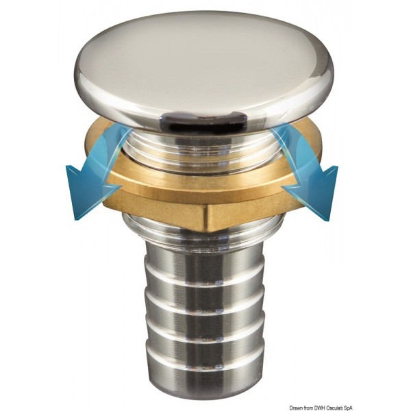 Sfiato in ottone cromato a filo, diritto da 16 mm - N°1 - comptoirnautique.com