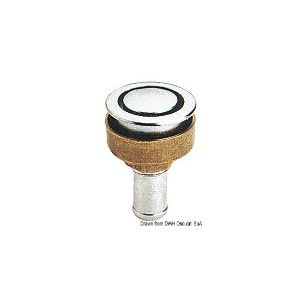 Straight chrome-plated brass vent 16 mm - N°1 - comptoirnautique.com