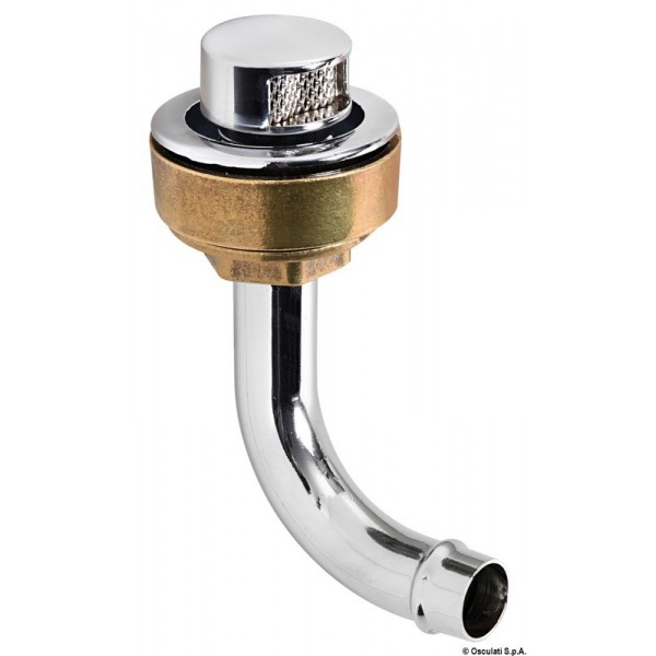 Chrome-plated brass vent bent 90° straight 16 mm - N°1 - comptoirnautique.com