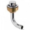 Chrome-plated brass vent bent 90° straight 16 mm