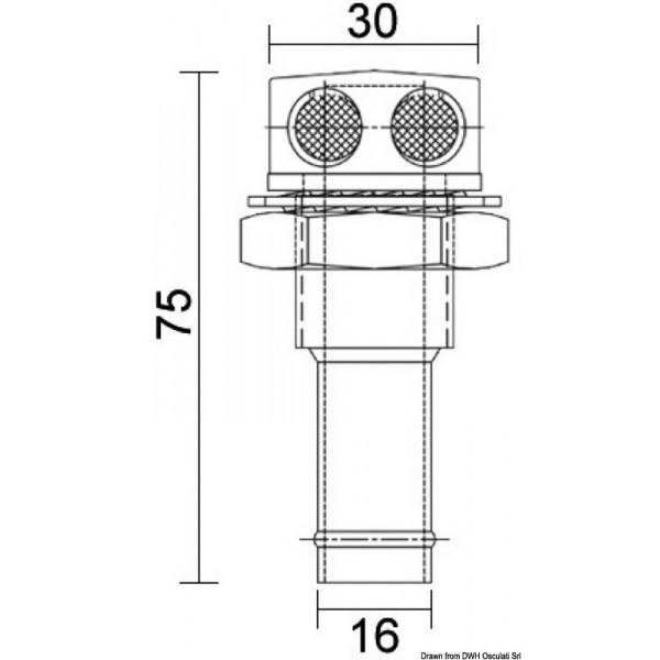 Bocchetta diritta da 16 mm in acciaio inox lucidato a specchio - N°2 - comptoirnautique.com