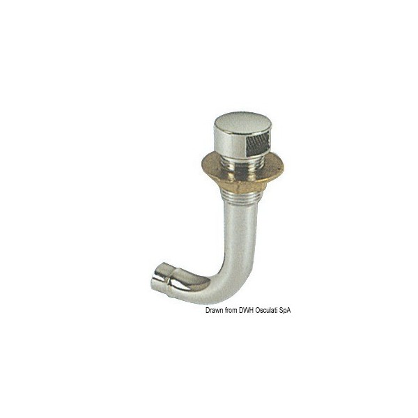 Chrome-plated brass vent bent 90° straight 16 mm - N°2 - comptoirnautique.com