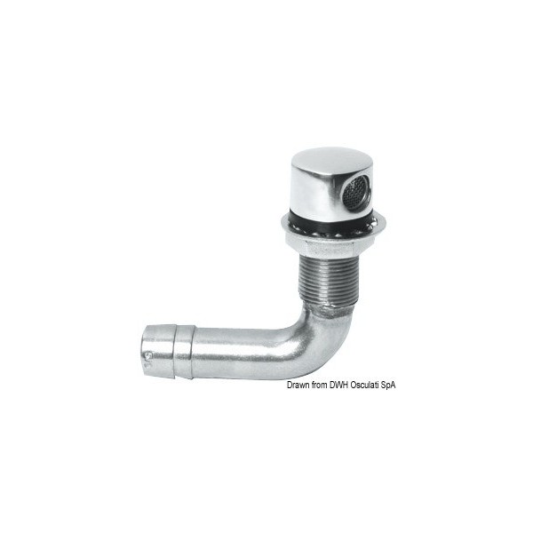 Sfiato carburante 90° in acciaio inox lucidato a specchio 16 mm - N°1 - comptoirnautique.com