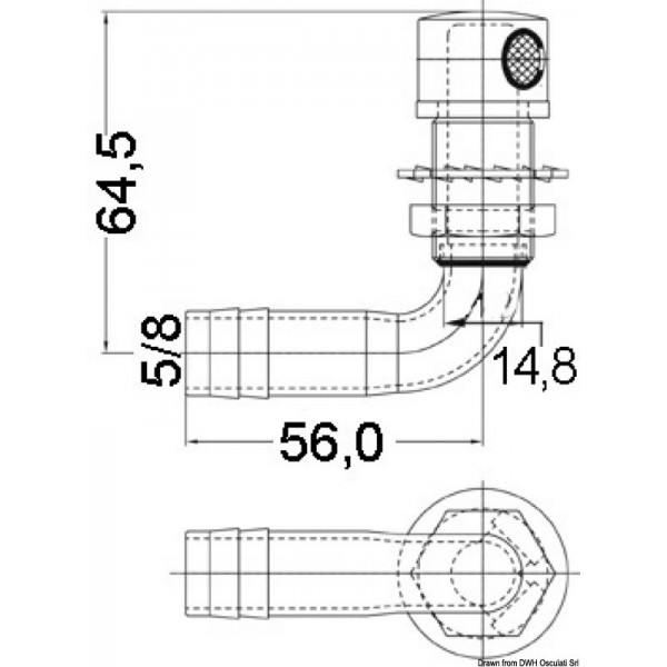 Kraftstoffentlüftung 90° hochglanzpolierter Edelstahl 16 mm - N°2 - comptoirnautique.com