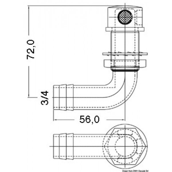 Sfiato carburante 90° in acciaio inox lucidato a specchio 19 mm - N°2 - comptoirnautique.com