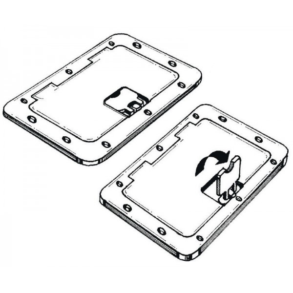 Non-slip grey inspection hatch 280x380 mm - N°2 - comptoirnautique.com