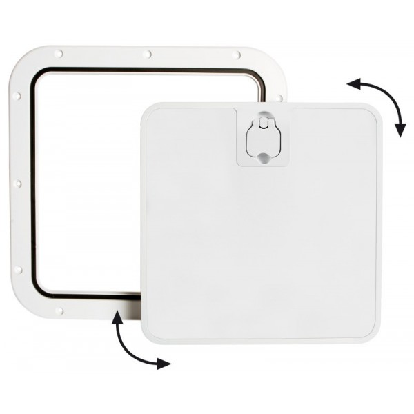 Sportello d'ispezione rimovibile sul pannello frontale bianco 375 x 375 mm - N°1 - comptoirnautique.com